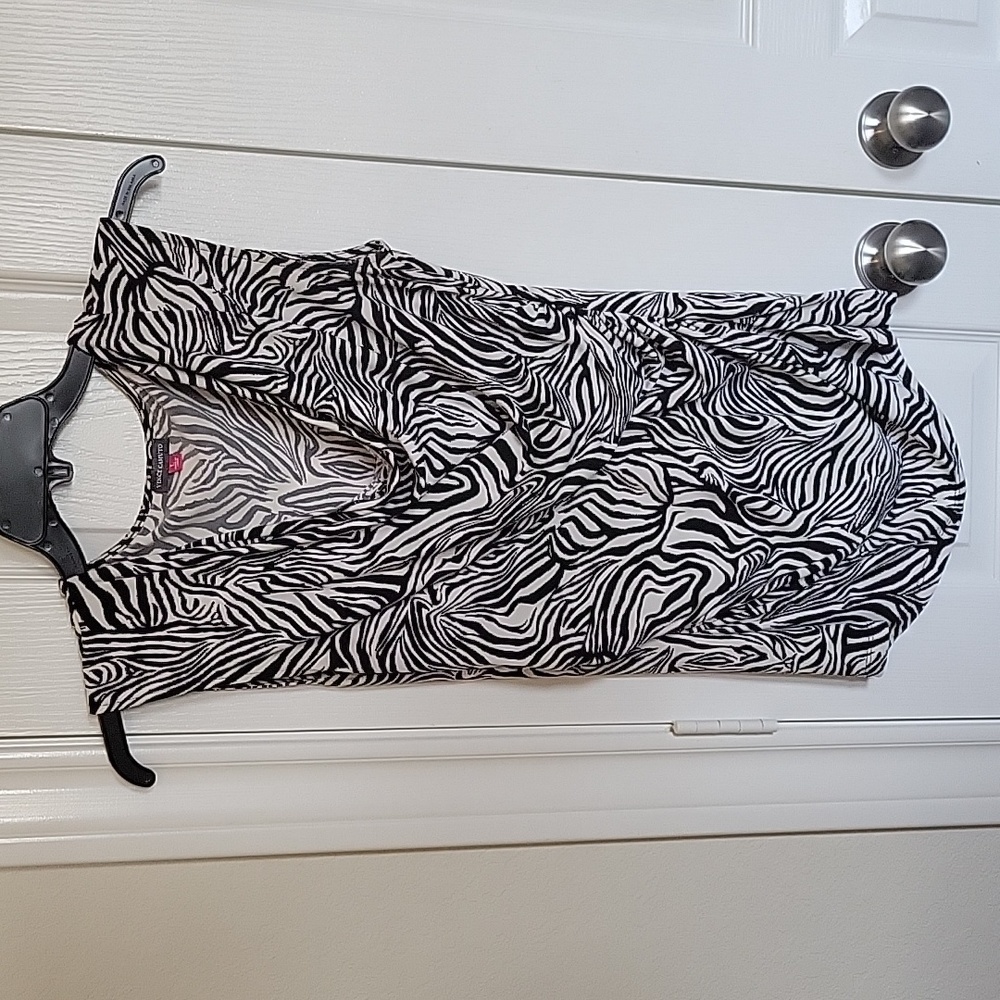 Vince Camato black and white blouse.